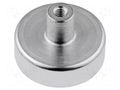 Magnet: permanent; hard ferrite; 600N; Ø: 80mm; H: 16mm; steel ELESA+GANTER GN50.2-HF-80-M10