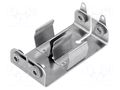 Holder; AA,R6; Batt.no: 2; screw; solder lugs; silver; aluminium KEYSTONE KEYS146