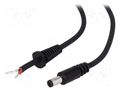 Cable; 2x1mm2; wires,DC 5,5/1,7 plug; straight; black; 1.5m BQ CABLE DC.CAB.1810.0150