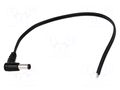 Cable; 2x0.5mm2; wires,DC 5,5/2,5 plug; angled; black; 1.5m BQ CABLE DC.CAB.2601.0150