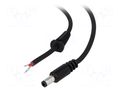 Cable; 2x1mm2; wires,DC 5,5/2,5 plug; straight; black; 1.5m BQ CABLE DC.CAB.2610.0150