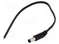 Cable; 2x0.5mm2; wires,DC 5,5/2,5 plug; straight; black; 0.2m BQ CABLE DC.CAB.2600.0020