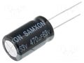 Capacitor: electrolytic; THT; 470uF; 63VDC; Ø12.5x20mm; Pitch: 5mm SAMXON KM470/63