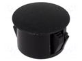 Stopper; H: 10.1mm; Wall thick: 3.3mm; black; polyamide; UL94V-2 FIX&FASTEN FIX-M14
