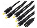 Cable; 2x0.5mm2; DC 5,5/2,1 plug x5,DC 5,5/2,1 socket; straight ESPE DC.SPL.0800.0035