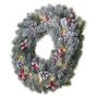 LED Christmas wreath, snowy, 38 cm, 2x AA, indoor, warm white, timer, EMOS DCTW06 8592920093580