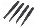 Tweezers-set; non-magnetic; ESD; Resistance to: abrasion; 4pcs. IDEAL-TEK IDL-K4PICF