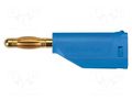 Connector: 4mm banana; plug; 16A; 33VAC; 70VDC; blue; gold-plated SCHÜTZINGER FK15LAU1-BL