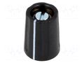 Knob; with pointer; ABS; Øshaft: 3.18mm; Ø10.5x14mm; black; A2610 OKW A2610320