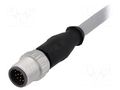 Connector: M12; plug; male; PIN: 12; straight; cables; 10m HARTING 21348400C79100