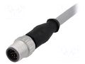 Connector: M12; plug; male; PIN: 12; straight; cables; 10m HARTING 21348400C79100