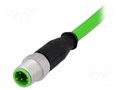 Connector: M12; plug; male; PIN: 4; straight; D code-Ethernet; 10m HARTING 21349200405100