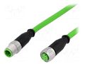 Cable: for sensors/automation; PIN: 4; plug; PVC; 1.5m HARTING 21349293405015