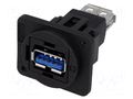 Coupler; socket; USB A socket,both sides; FT; straight; USB 3.0 CLIFF CP30205NX
