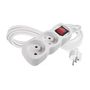 Extension Cord 3 m / 2 sockets / switch / white / PVC / 1 mm2, EMOS P1213 8592920140420