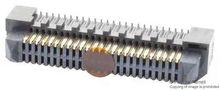 CONNECTOR, STACKING, HEADER, 50POS, 2ROW; Product Range:ER8 Series; No. of Contacts:50Contacts; Gender:Header; Pitch Spacing:0.8mm; Contact Termination Type:Surface Mount; No. of Rows:2Rows; Row Pitch:-; Contact Plating:Gold Plated Contacts; Contact Mater ER8-50P-0.8SV-5H