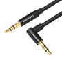 Cable Audio 90 degree mini jack 3,5mm AUX Vention BAKBD-T 0.5m (black), Vention BAKBD-T