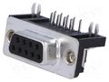 Connector: D-Sub; PIN: 9; socket; female; angled 90°; THT; UNC 4-40 ADAM TECH DE09-SL-24