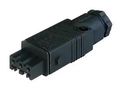POWER CONN, RCPT, 3+PE, SCREW, CABLE STAK 3 N SCHWARZ/BLACK