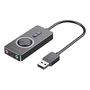 External USB 2.0 audio card Vention CDRBF 1m (black), Vention CDRBF