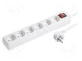 Plug socket strip: supply; Sockets: 6; 230VAC; 16A; white; 1.5m LOGILINK LPS202