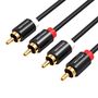 Cable Audio 2xRCA male to 2xRCA male Vention VAB-R06-B200 2m (black), Vention VAB-R06-B200