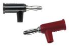 BANANA PLUG W/SAFETY SHIELD, 15A/BLK/RED 1825-02