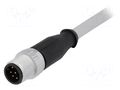 Connector: M12; plug; male; PIN: 8; straight; cables; 1m HARTING 21348400882010