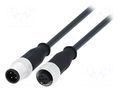 Cable: for sensors/automation; PIN: 4; plug; M12 male,M12 female HARTING 21348485491075