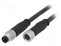 Cable: for sensors/automation; PIN: 3; 2m; plug; M8 male,M8 female HARTING 21348081388020