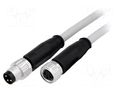 Cable: for sensors/automation; PIN: 3; 0.5m; plug; PVC HARTING 21348081380005