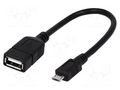 Cable; OTG,USB 2.0; USB A socket,USB B micro plug; 0.2m; black LOGILINK AA0035