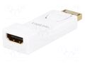 Adapter; DisplayPort plug,HDMI socket; white LOGILINK CV0057