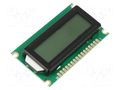Display: LCD; alphanumeric; STN Positive; 8x1; 60x33x9.8mm; PIN: 16 DISPLAY ELEKTRONIK DEM08171SYH