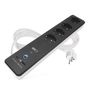 GoSmart extension cord 2 m / 4 sockets / switch  / with USB / white-black / PVC / 1.5 mm2, EMOS P1422SM