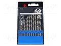 Drill set; for metal; high speed steel; plastic box; metal C.K CK-3102