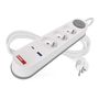 Extension Cord 2 m / 3 sockets / switch / white / 1×USB-A + 1×USB-C / 1.5 mm2, EMOS P1312FC 8592920144930