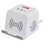 Extension power adaptor cube 2 m / 2 sockets / white / 2×USB-A + 1×USB-C+Qi / 1,5 mm2, EMOS P0212CQ 8592920132807