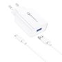 Foneng EU13 18W Wall Charger + USB to Lightning Cable, 3A (White), Foneng EU13 iPhone