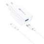 Wall Charger Foneng EU13 18W + USB to Micro USB Cable, 3A (White), Foneng EU13 Micro