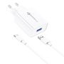 Foneng EU13 18W Wall Charger + USB to USB-C Cable, 3A (White), Foneng EU13 Type-C