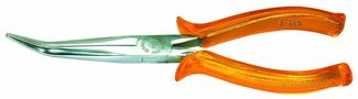 Snipe long nose pliers, 185 mm, oval-pointed, bent, BERNSTEINIT insulation 3-215-1