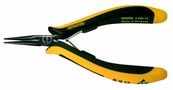 Snipe nose pliers EUROline-Conductive, 140 mm, long serrated jaws, dissipative bicoloured handguard 3-686-15