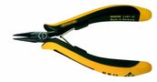 snipe nose pliers EUROline-Conductive, 130 mm, short plain jaws, ultra slim pointed, dissipative bicoloured handguard 3-687-15