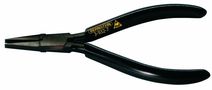 ESD Flat nose pliers, 120 mm, short jaws, burnished, dissipative black dip insulation 3-932-7