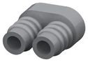 WIRE SEAL, 2POS, SILICONE RUBBER, GREY 2213782-2