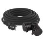 Extension Cord 15 m / 2 sockets / black / rubber / 230 V / 1.5 mm2, EMOS P0602 8592920069790