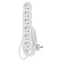Extension Cord 3 m / 6 sockets / white / PVC / 1 mm2, EMOS P0613 8595025309563