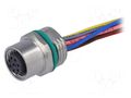 Connector: M12; socket; PIN: 8; female; straight; cables; 0.5m HARTING 21033176805