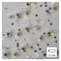LED Christmas garland – silver spheres with stars, 1.9 m, 2x AA, indoor, warm white, timer, EMOS DCGW10 8592920111345